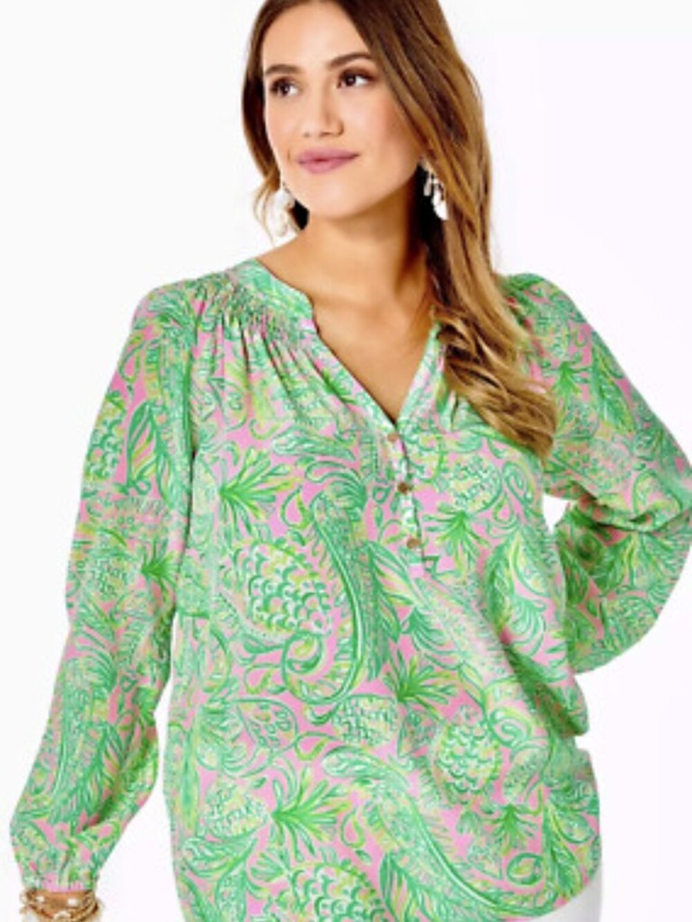 Lilly Pulitzer NWOT Elsa Silk Top Fins and Flippers $168 - Picture 5 of 5